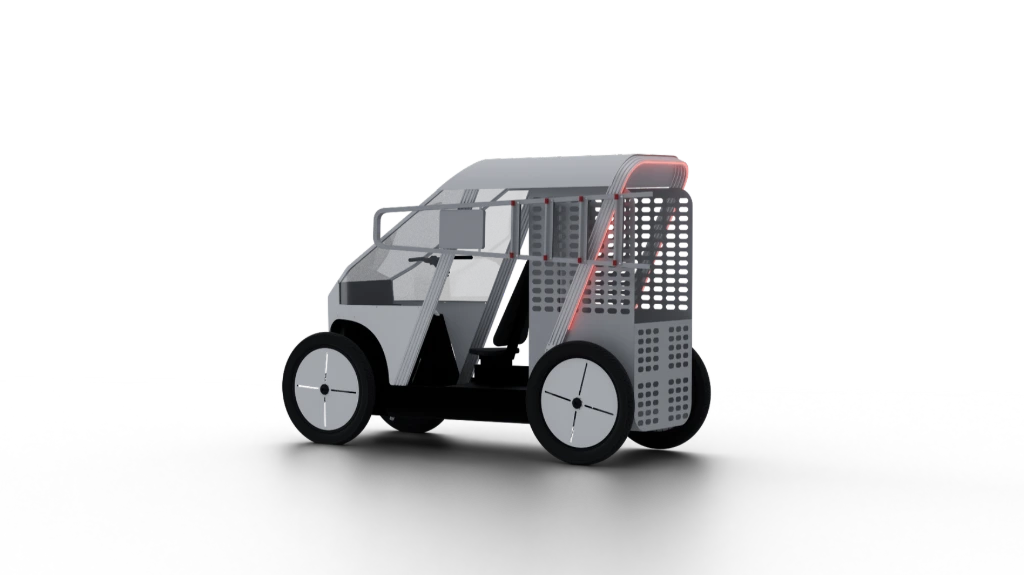 Véhicule e-roe cargo S avec caisson ouvert